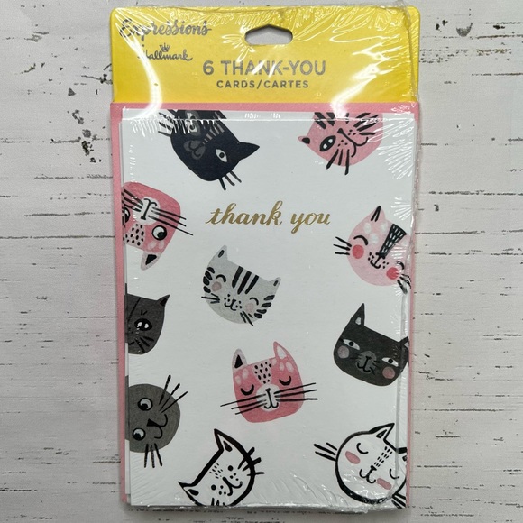 4/$14 6pk Hallmark Expressions Kitty Cats Note Cards Blank Inside NEW SEALED - Picture 6 of 6